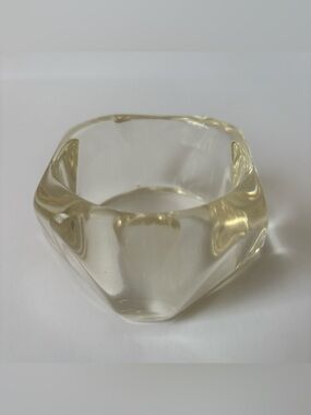 Faceted Clear Resin Bracelet - Soft Champagne Tint